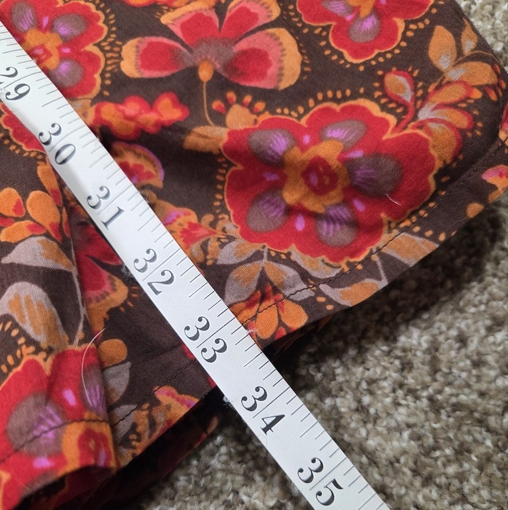 Anthropologie Sundry Boho Tunic Dress Colorful Floral Puff Dolman Sleeves XS / 0 - Picture 9 of 13